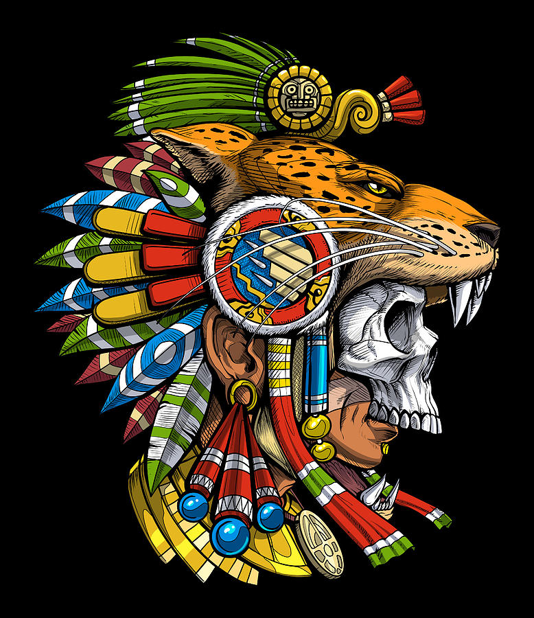Aztec Warrior Digital Art - Aztec Jaguar Warrior #1 by Nikolay Todorov
