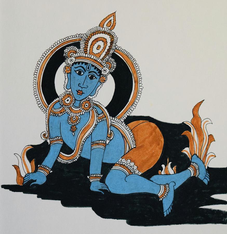 Baby Krishna Painting by Bnte Creations - Pixels Baby Krishna Painting by Bnte Creations - Pixels