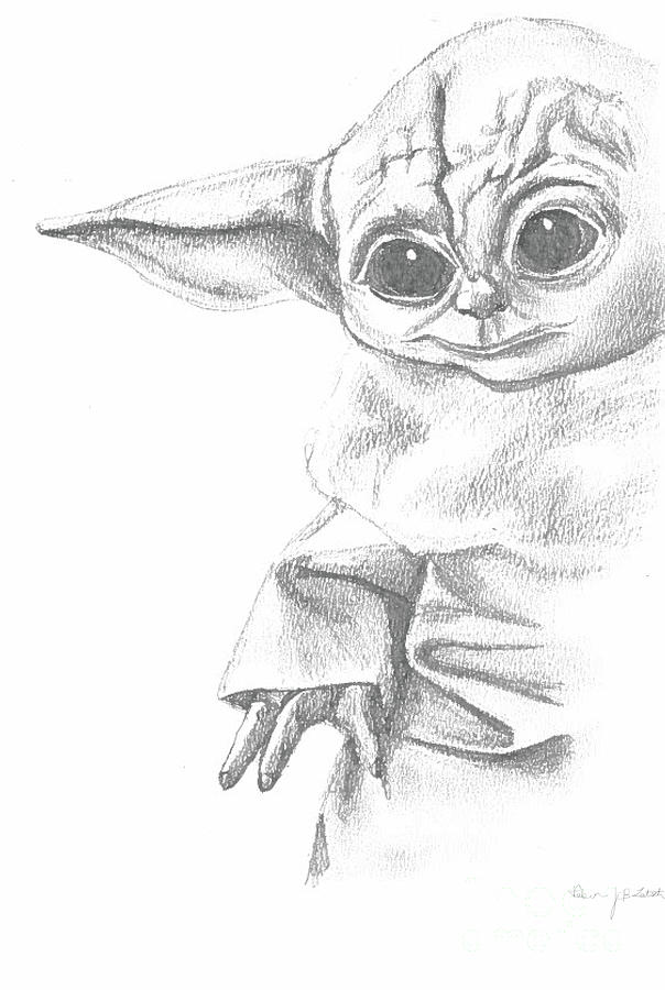 Baby Yoda Drawing by Robin Latsch - Fine Art America