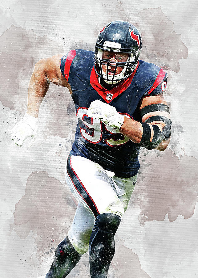 Ball Houston Texans Player JJ Watt J.J.Watt J. J. Watt J.J.Watt Justin  James by Wrenn Huber