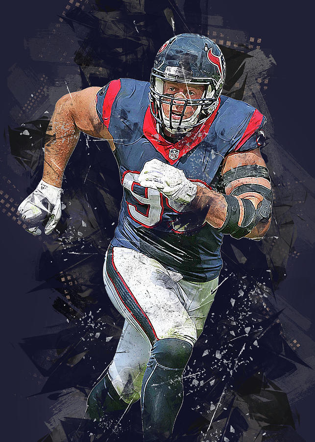 Ball NFL Houston Texans Player JJ Watt J.J.Watt J. J. Watt J.J.Watt Justin  James Digital Art by Wrenn Huber - Pixels