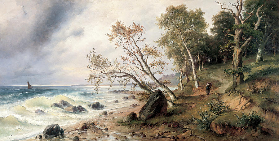 Baltic Sea Coast On The Island Of Vilm Painting