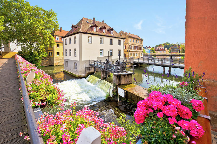 Bamberg. Scenic view of Old Town of Bamberg with bridges over th #1 Photograph by Brch Photography