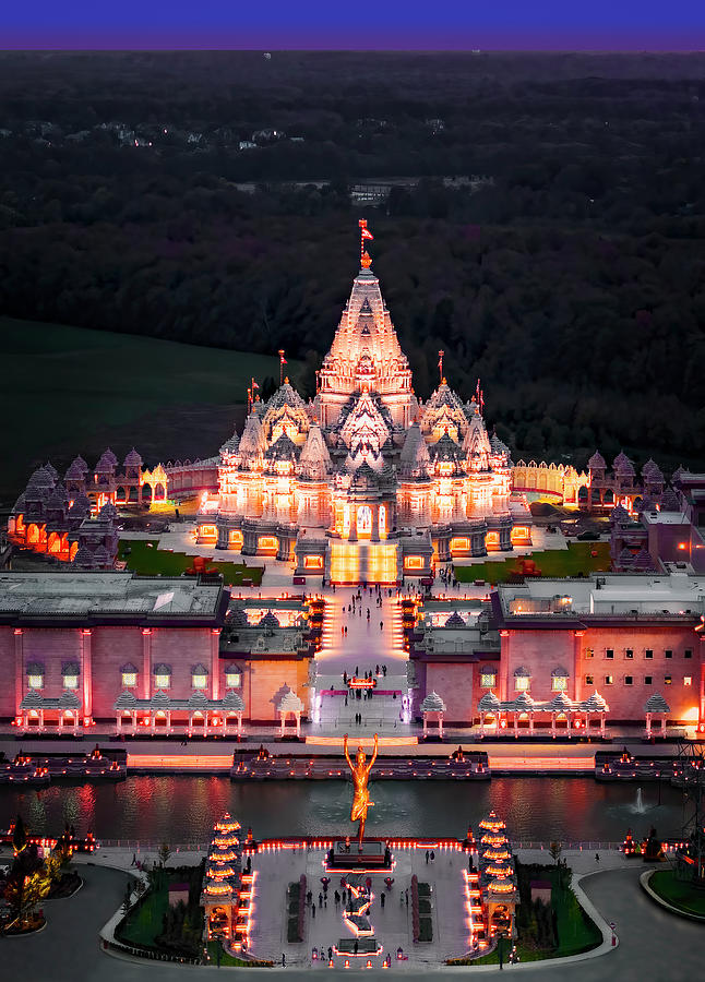 Hindu Temple Aerial Photograph by Susan Candelario - Fine Art America