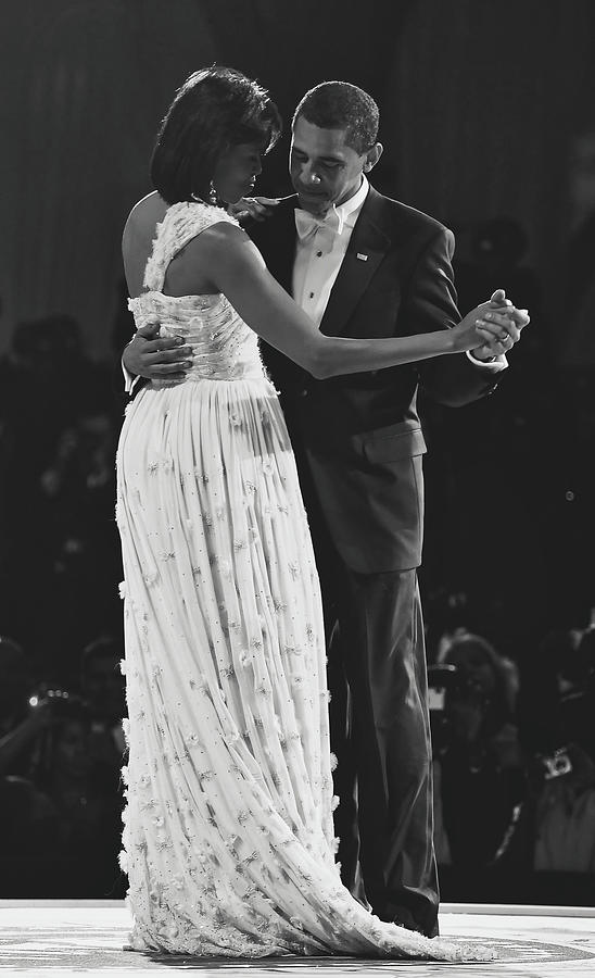 Barack Obama And Wife Michelle Dancing #1 Photograph by Mountain Dreams
