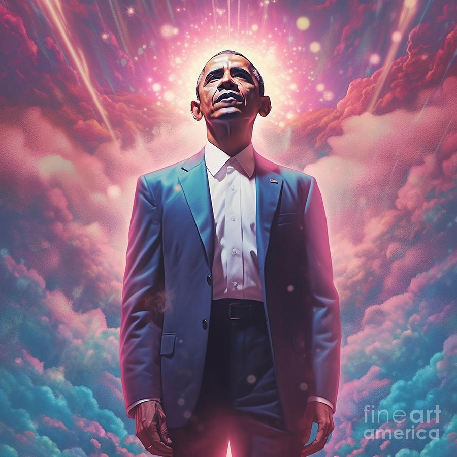 barack  obama    euphoric  utopia  cover  art  realist  by Asar Studios Painting