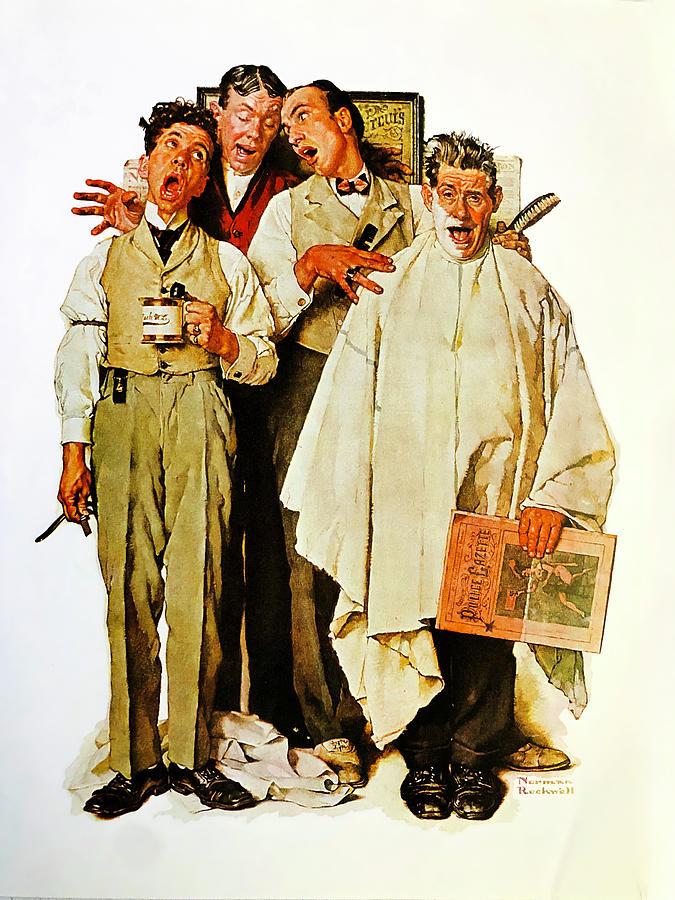 Barbershop Quartet #2 Painting by Norman Rockwell