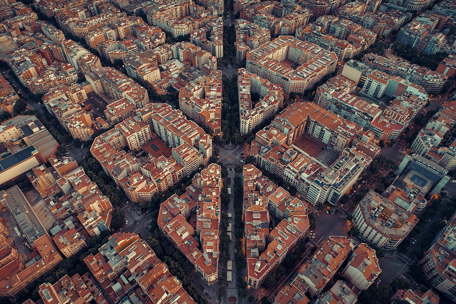 Barcelona street aerial View #1 Photograph by Songquan Deng