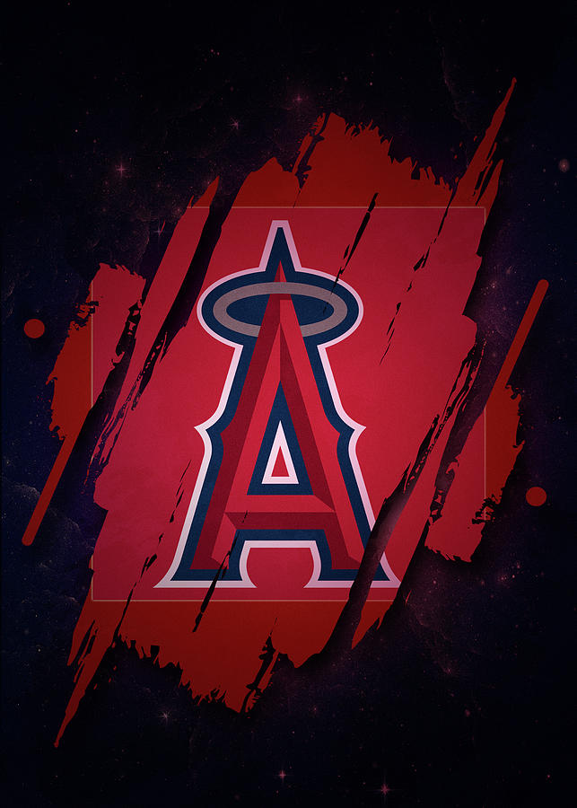 Baseball Art Los Angeles Angels Of Anaheim Drawing by Leith Huber - Pixels