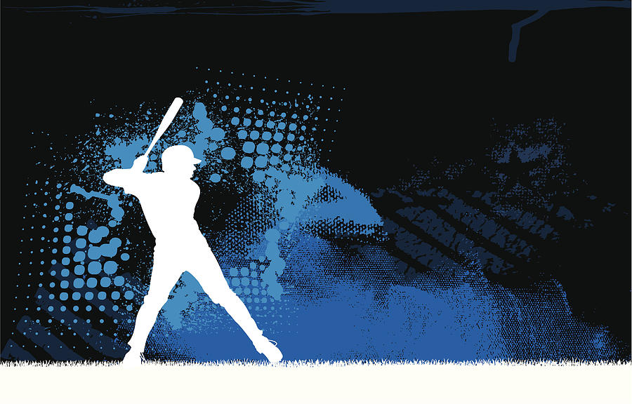 Baseball Batter Background Graphic #1 Drawing by KeithBishop