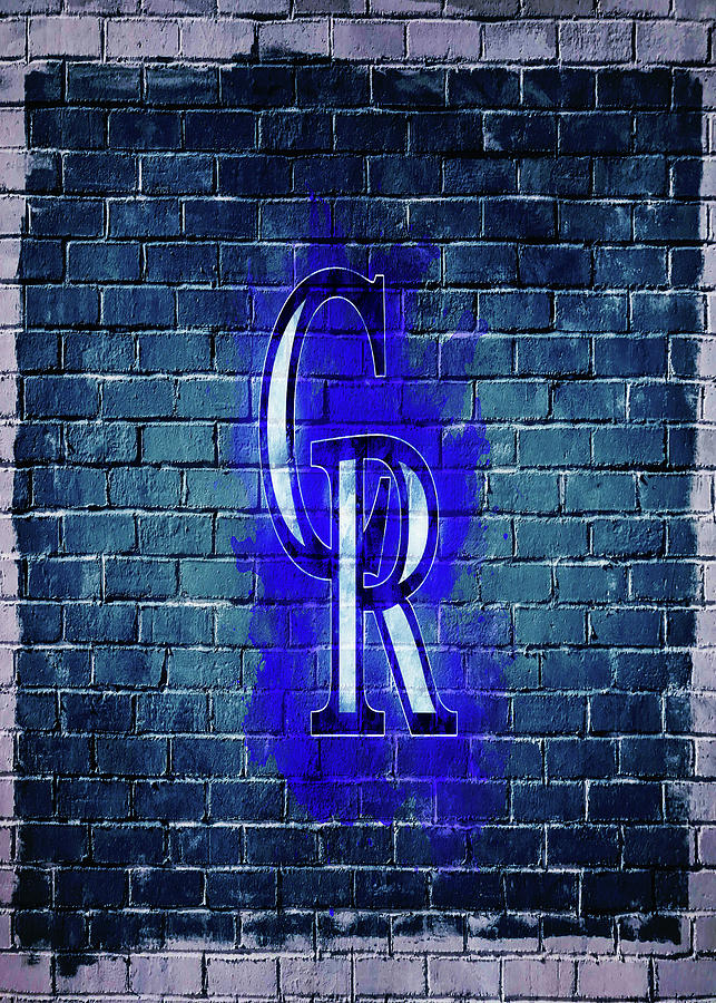 Baseball Brick Art Baseball Colorado Rockies Drawing by Leith Huber ...