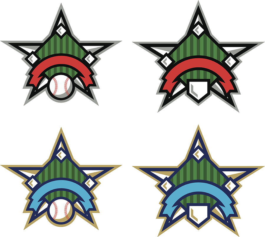 Baseball Star Logo #1 Drawing by Vectorloop Baseball Star Logo #1 Drawing by Vectorloop