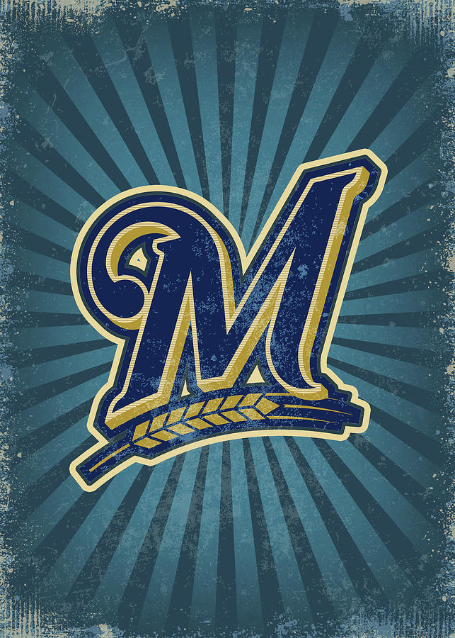 Baseball Vintage Milwaukee Brewers Drawing by Leith Huber - Pixels