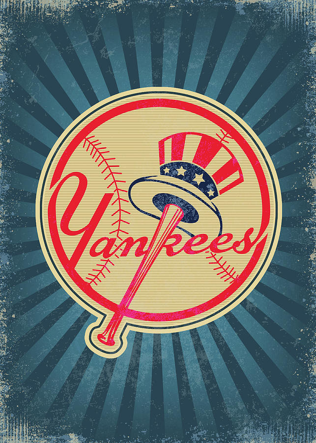 Baseball Vintage New York Yankees Drawing by Leith Huber - Fine