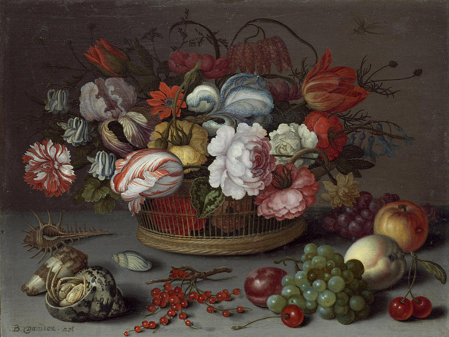 Balthasar Van Der Ast Painting - Basket of Flowers  #1 by Balthasar van der Ast