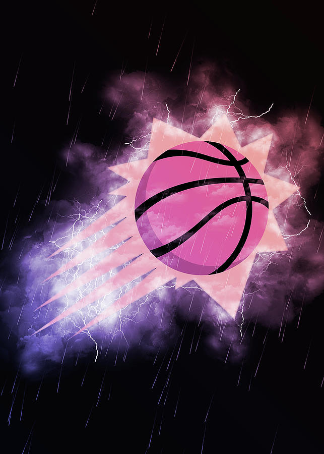 Basketball Lighting Miami Heat Drawing by Leith Huber - Pixels