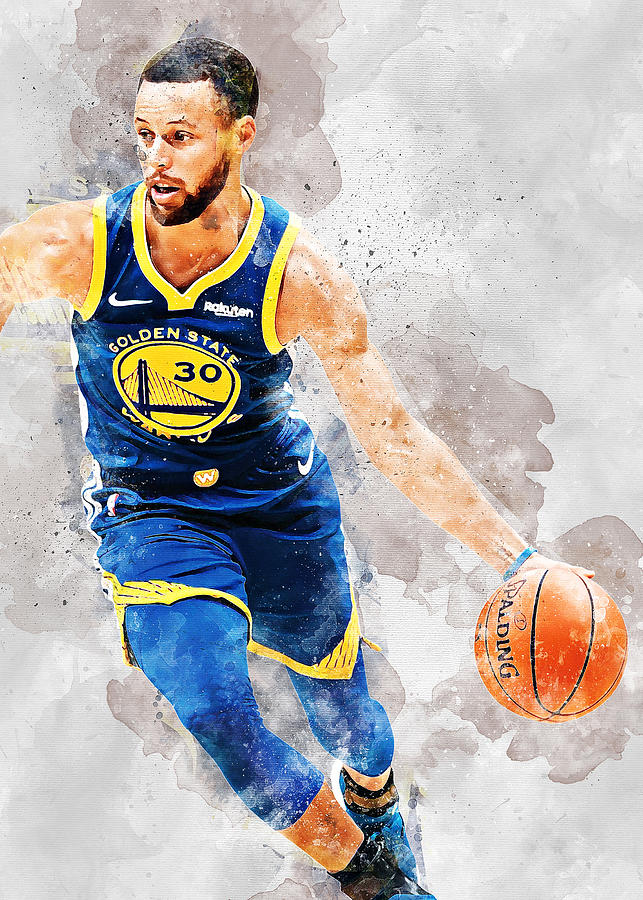 Basketball Player Art Stephen Curry Stephencurry Stephen Curry Golden ...