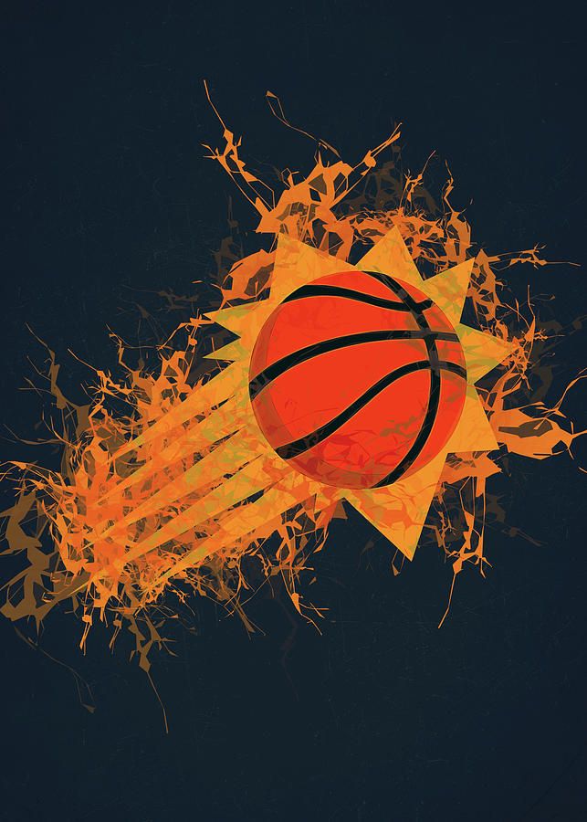 Basketball Rotis Art Phoenix Suns Drawing by Leith Huber - Fine Art America