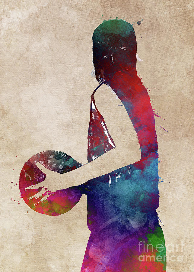 Basketball sport art #basketball #1 Digital Art by Justyna Jaszke JBJart