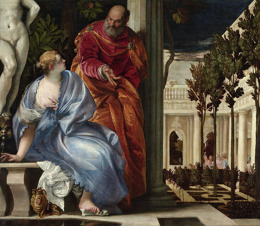 Bathsheba at her Bath #1 Painting by Paolo Veronese