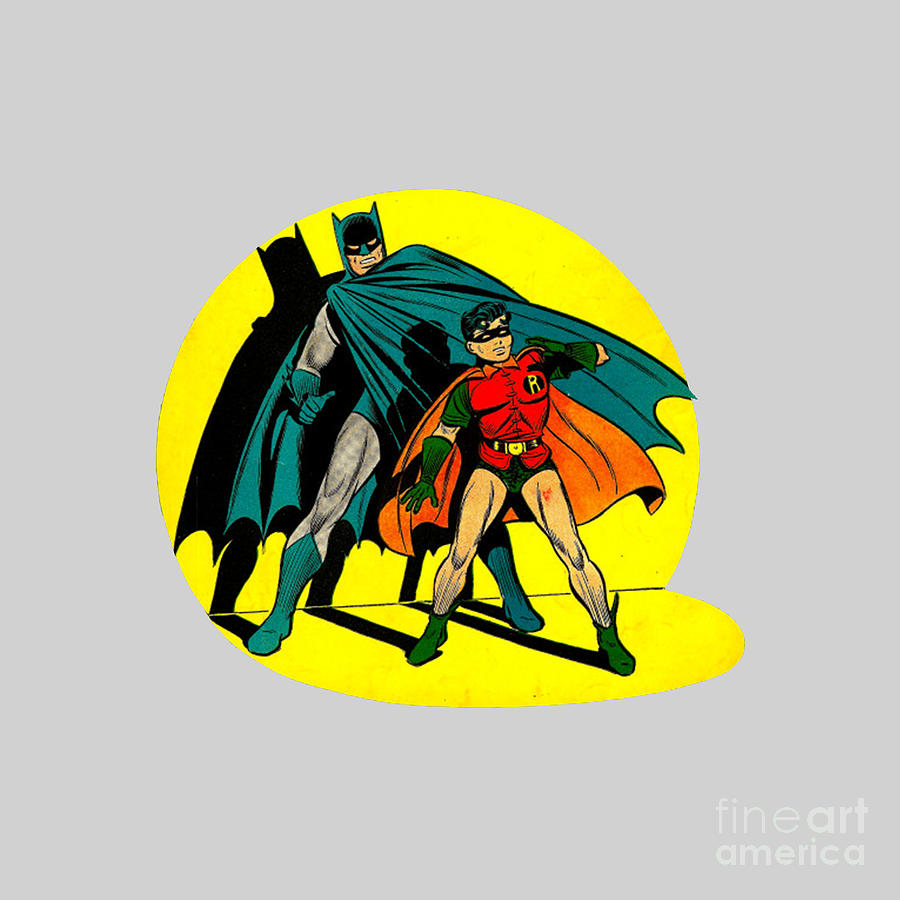 cartoon drawings of batman and robin