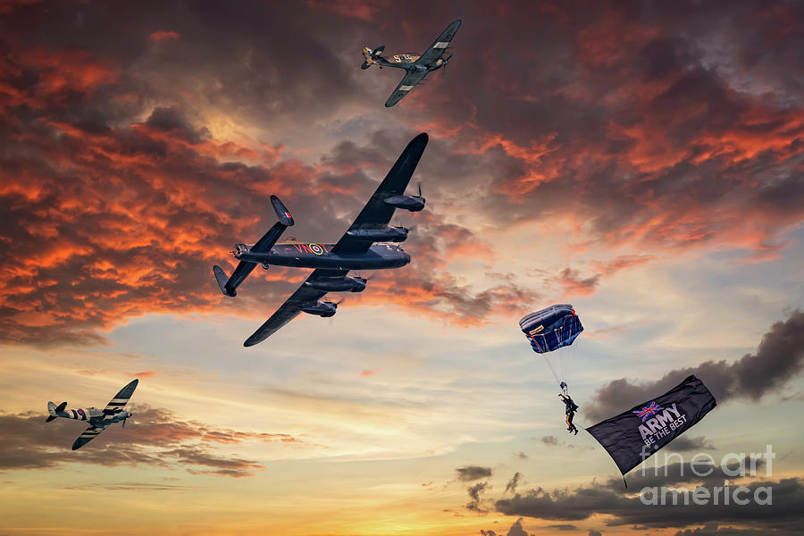 Sunset Photograph - Battle of Britain Memorial Flight  #1 by Adrian Evans