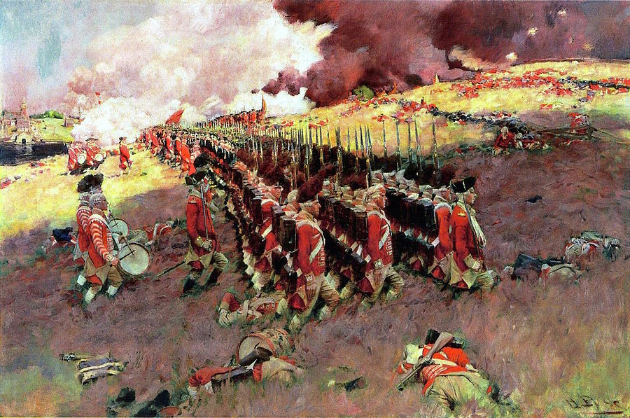 Boston Painting - Battle of Bunker Hill #1 by Howard Pyle