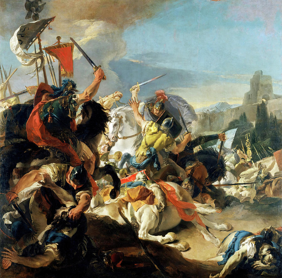 Battle of Vercellae #1 Painting by Giovanni Battista Tiepolo