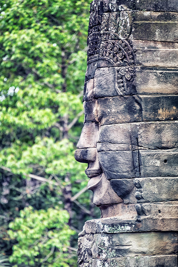 Architecture Photograph - Bayon Temple #1 by Manjik Pictures