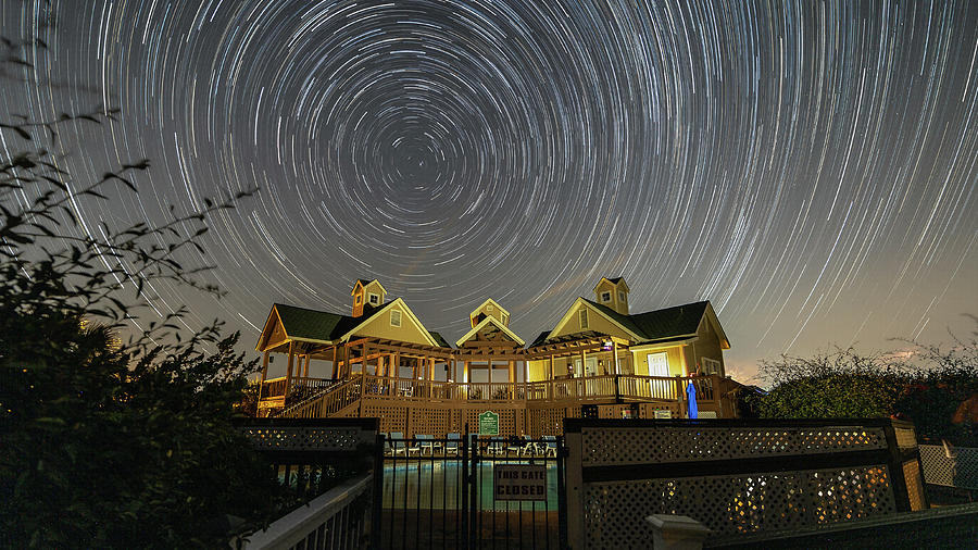 Beach Club Star Trails Photograph by Nick Noble