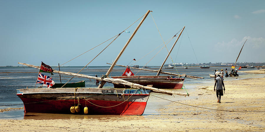 Boat Photograph - Beach Scene, Kenya #1 by Peter OReilly