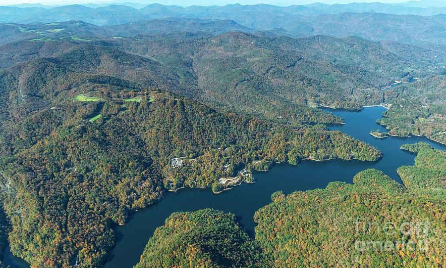 Bear Creek Lake in Jackson County North Carolina Aerial View #1 Photograph by David Oppenheimer