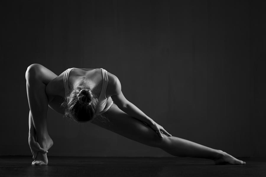 Beautiful ballerina exercises #1 Photograph by Miljko