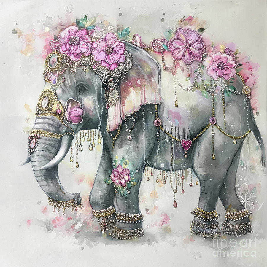 The Beautiful Bohemian Elephant Painting by Tina LeCour