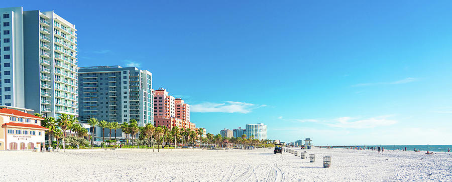 Beautiful Clearwater beach with white sand in Florida USA Photograph by Maria Kray