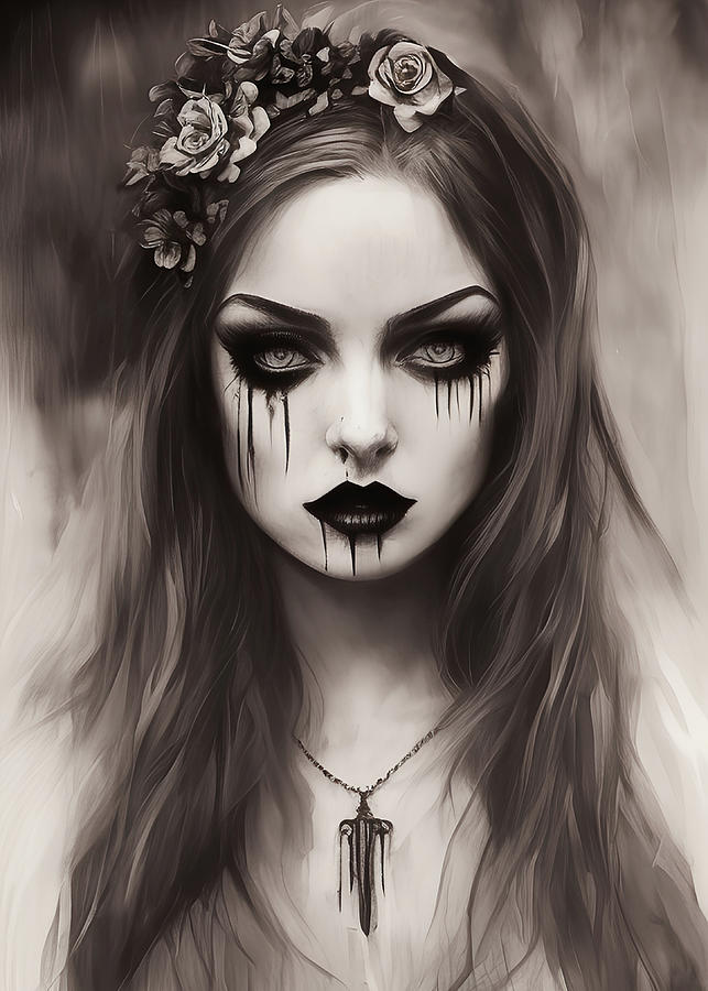 Beautiful Gothic Girl Digital Art by Rashid - Fine Art America