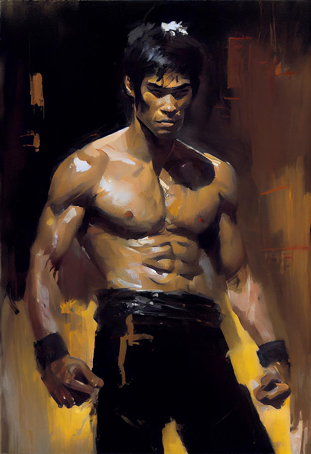 Fantasy Painting - Beautiful  Impressionist  painting  of  Bruce  Lee  a  by Asar Studios #1 by Celestial Images