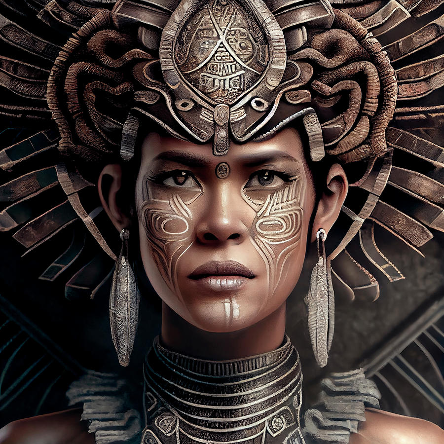 Beautiful Mayan Warrior Women Digital Art By Tim Hill Fine Art America