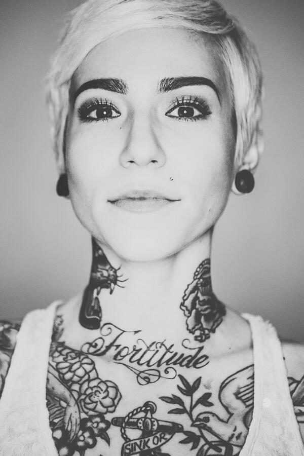 Beautiful Tattooed Woman Portrait #1 Photograph by RyanJLane