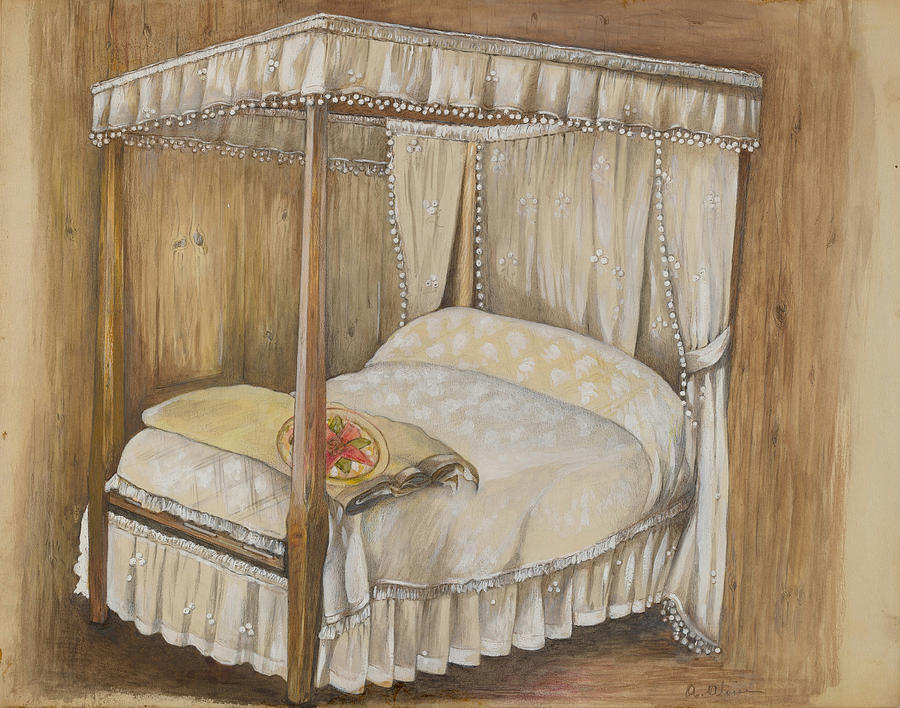 Bedroom of House #2 Drawing by Anna Aloisi