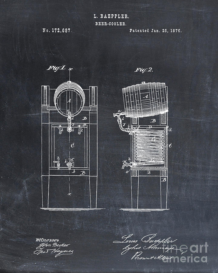 Beer Cooler Patent Print Digital Art by Visual Design - Fine Art America