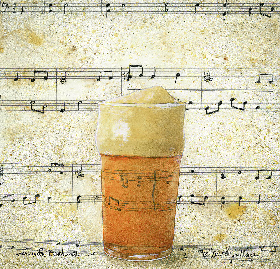 beer with Brahms #1 Painting by Will Bullas beer with Brahms #1 Painting by Will Bullas