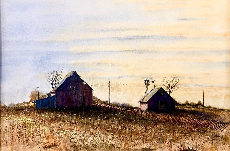 Behind The Barns #1 Painting by John Glass