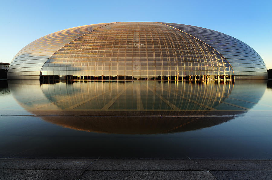 Beijing National Opera House in the morning #1 Photograph by Bingdian