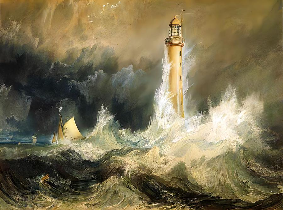 Bell Rock Lighthouse #1 Painting by Joseph Mallord William Turner