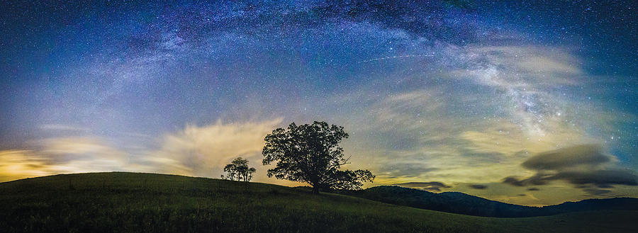 Below the Milky Way at the Blue Ridge Mountains #1 Photograph by Robert Loe