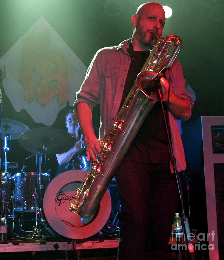 Ben Ellman on Saxaphone with Galactic #1 Photograph by David Oppenheimer