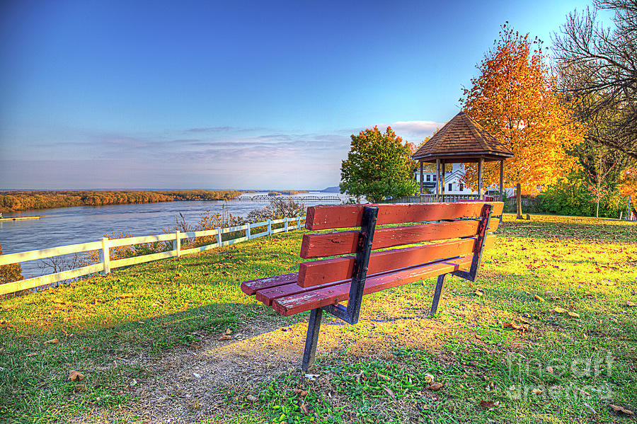 Bench on the Bluff #1 Photograph by Larry Braun