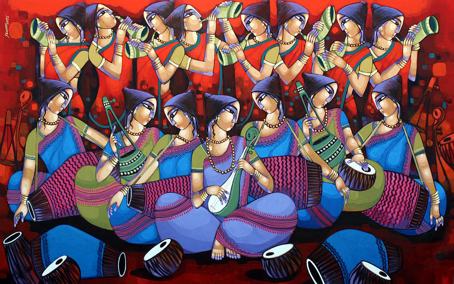 Indian Lady Painting - Bengali Tune #1 by Sekhar Roy