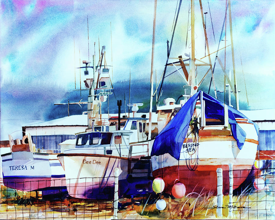 Anacortes shipyard Painting by Steve Miltimore - Fine Art America